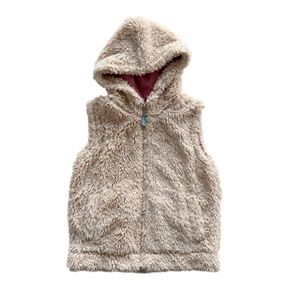 Mini Boden Sherpa Fleece Hooded Vest 7/8